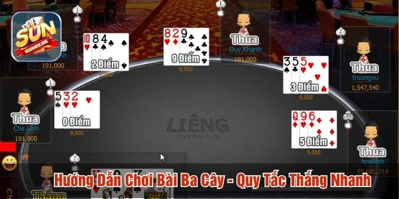 Hướng dẫn chơi bài ba cây